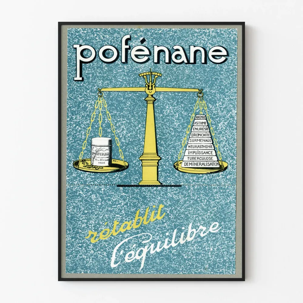 Vintagejuliste Pofénane – Tasapaino ja hyvinvointi seinälle