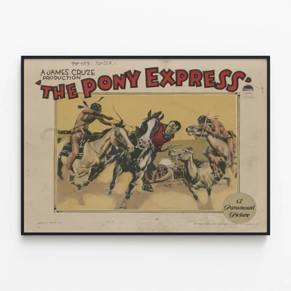 Vintagejuliste Pony Express - Lattia- ja seinäkoriste lännenaiheinen