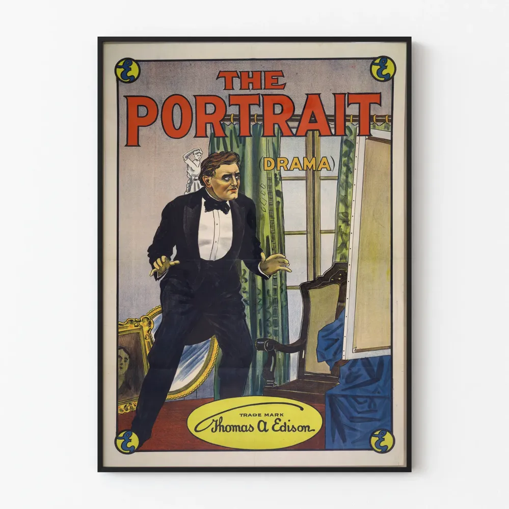 Vintagejuliste Portrait, draamaattinen tyyli 1900-luvun alussa