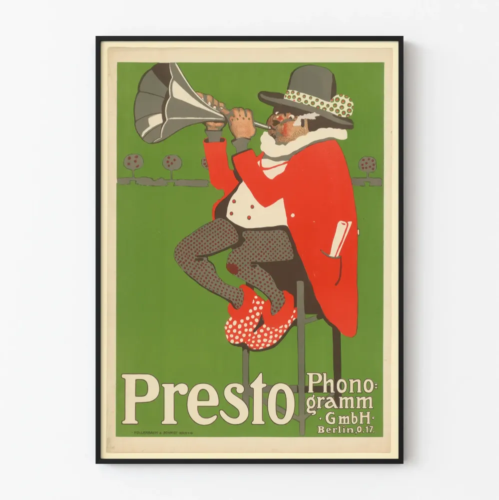 Vintagejuliste Presto Phonogramm GmbH Berliini seinäkoriste