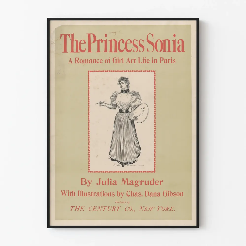 Vintagejuliste Prinsessa Sonia - taiteellinen seinäkoristelu Pariisi