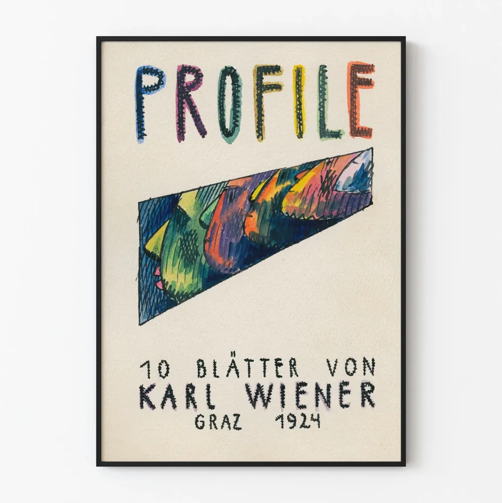 Vintagejuliste Profiili 1924 Karl Wiener - Taiteellinen seinäkoristelu