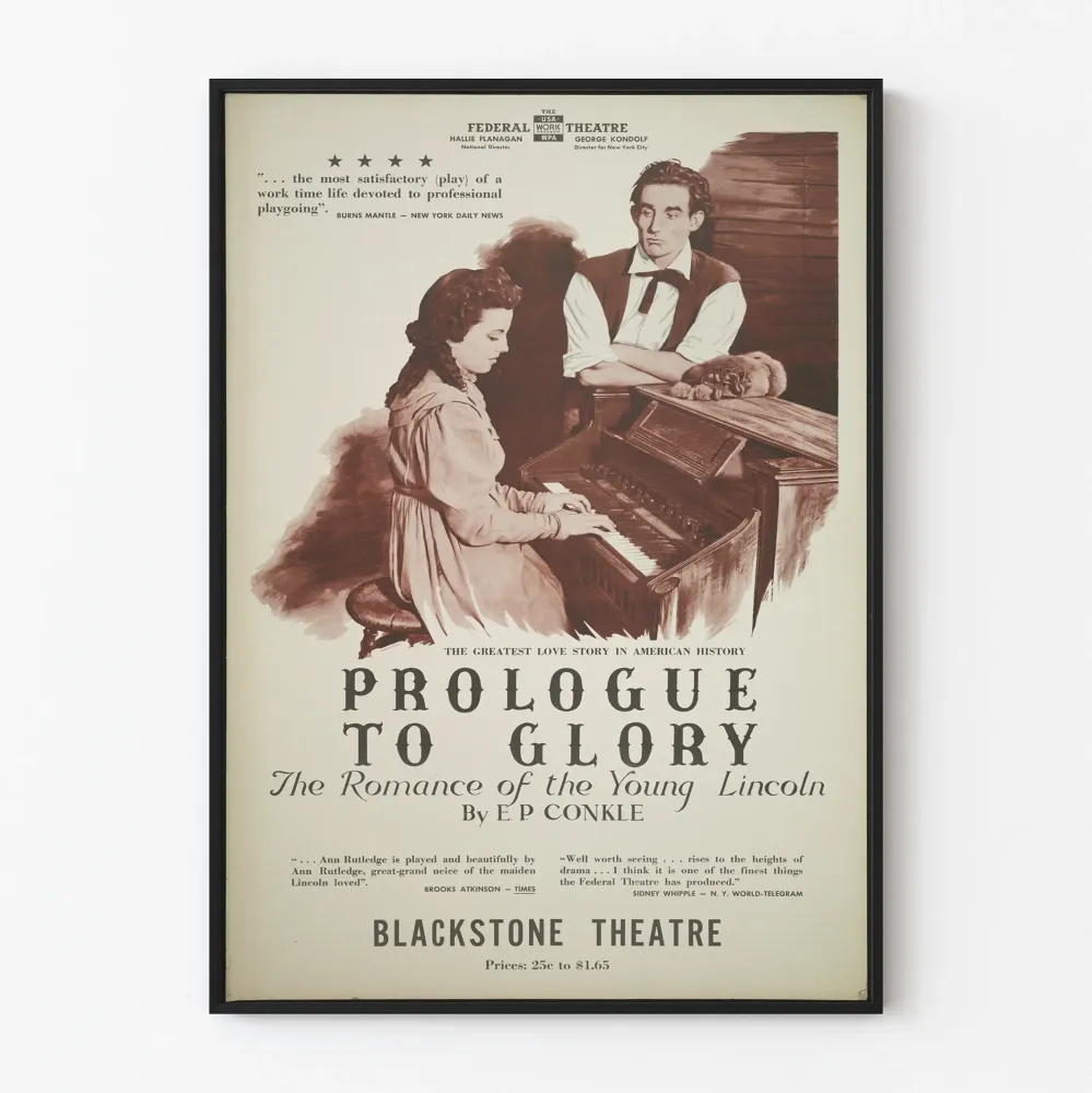 Vintagejuliste Prologue to Glory - Teatterin ja historiallis-romanttisen sisustuksen seinäkoriste