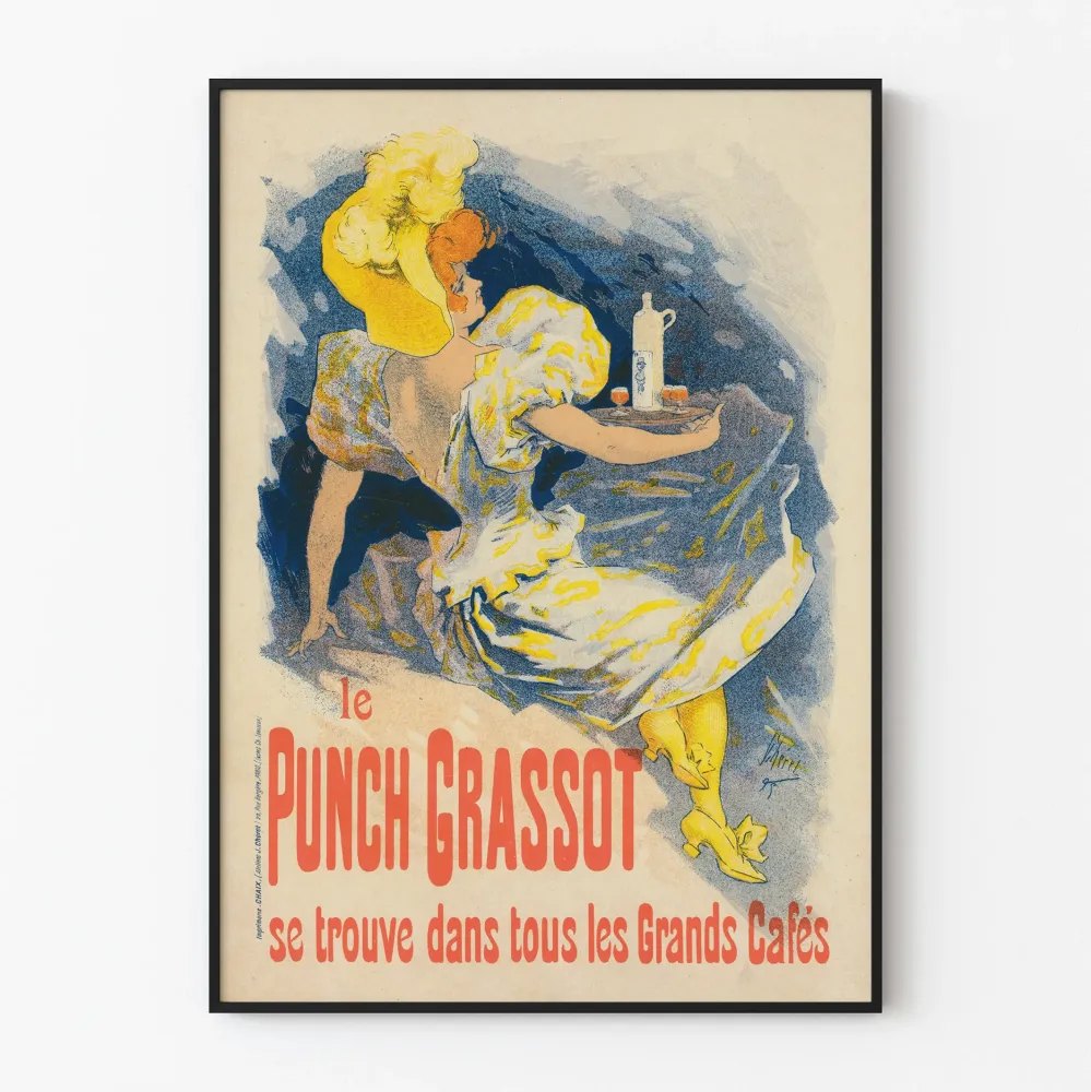 Vintagejuliste Le Punch Grassot - Kahvila- ja retroseinäkollaustarjonta