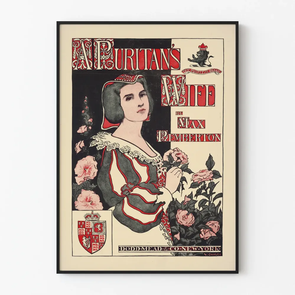 Vintagejuliste Puritanin vaimolle seinäkoristeluun
