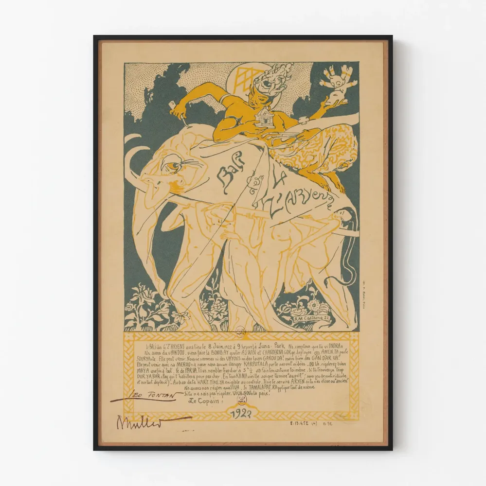 Vintagejuliste Quatz'Arts 1922 - Muinaisen Intian teema