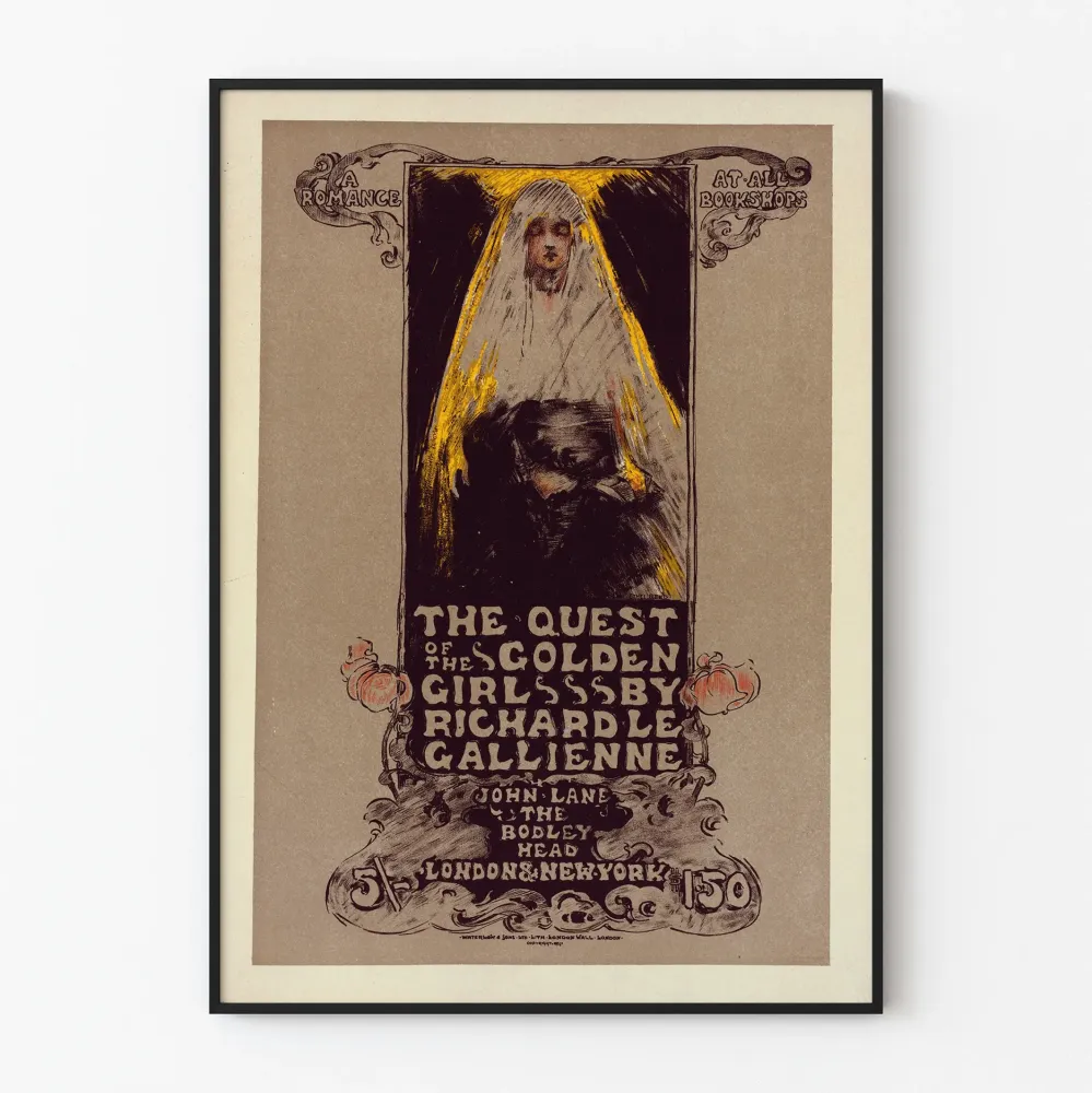 Vintagejuliste Quest Golden Girl seinäkoristetta varten