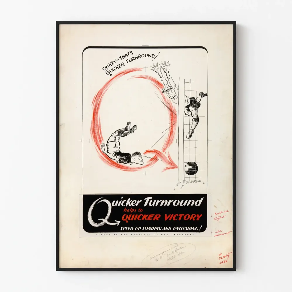 Vintagejuliste Quicker Turnround - Urheilun ja energian seinäkoristelu