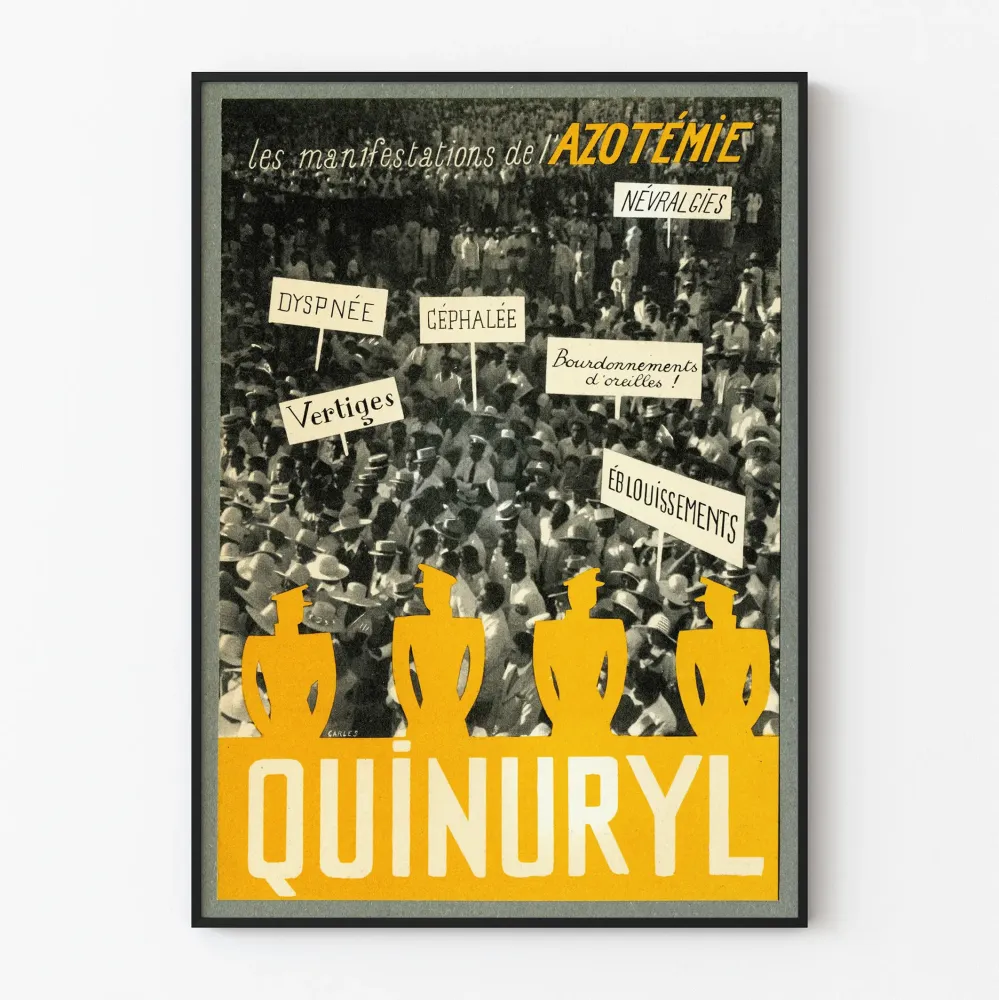 Vintagejuliste Quinuryl - Retro lääketieteellinen seinäkoristelu
