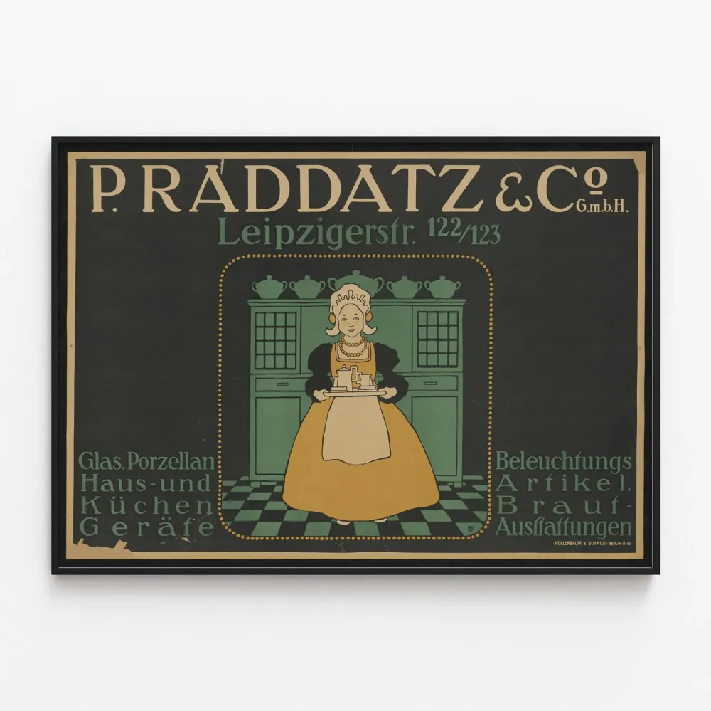 Vintagejuliste P. Raddatz & Co GmbH - Keittiön retroseinäkoristelu