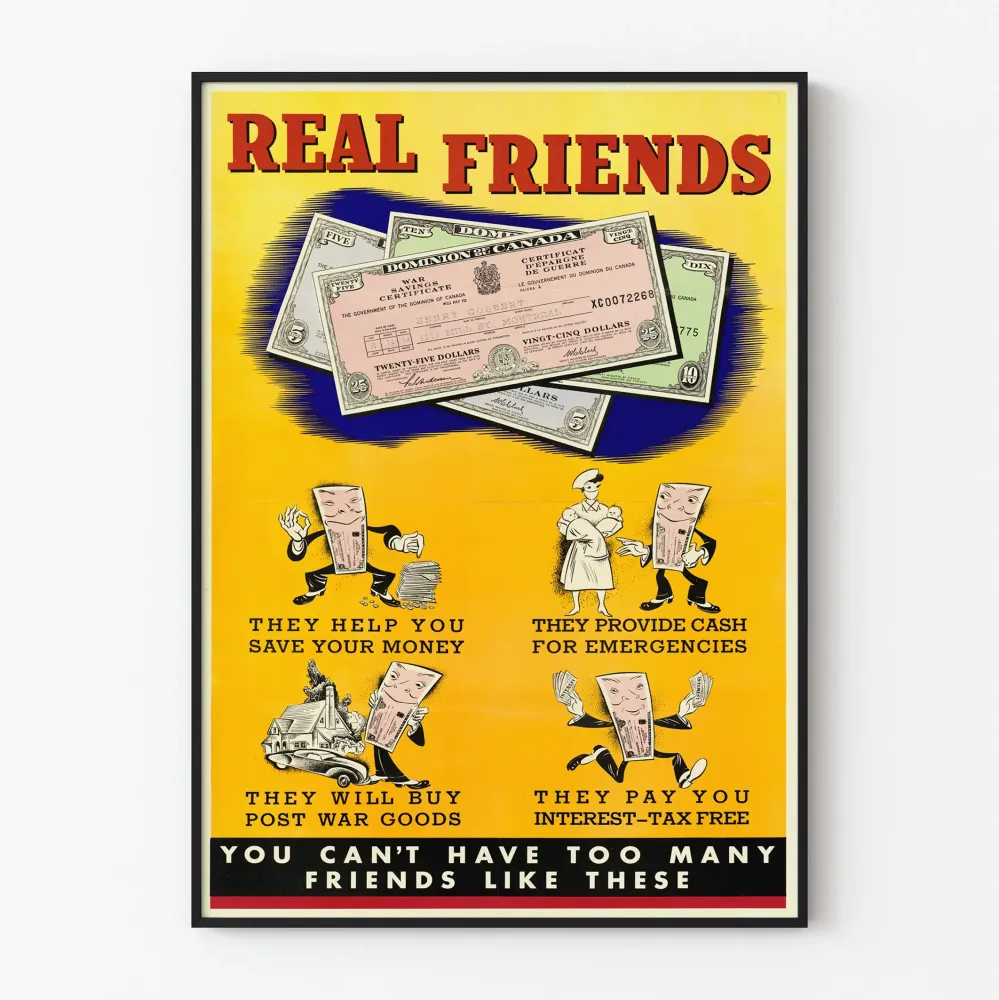Vintagejuliste Real Friends - Kanadan sotilasavustus