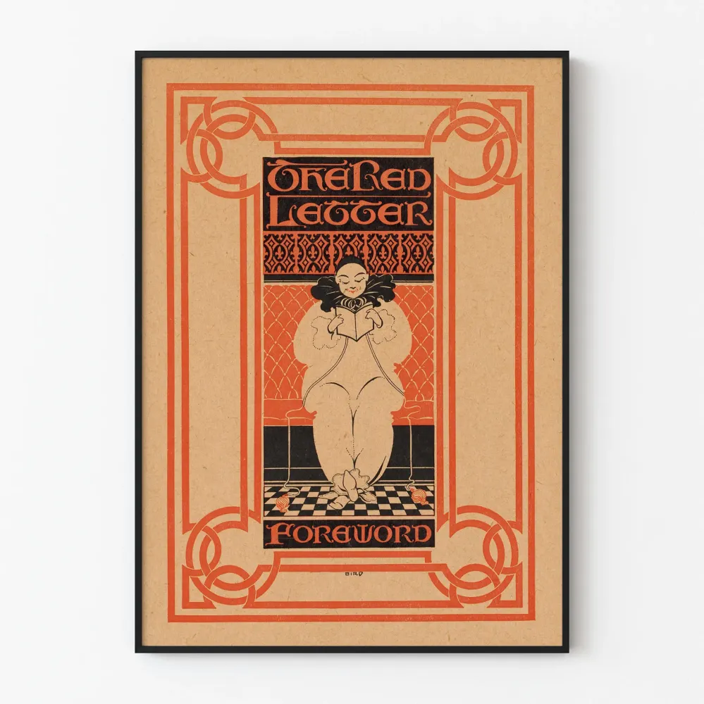 Vintagejuliste Red Letter -esipuhetyylinen art deco