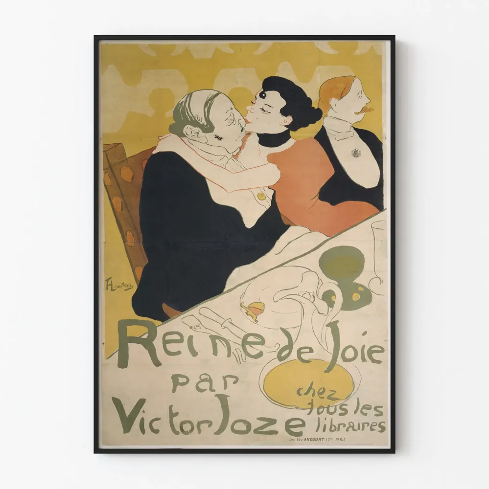Vintagejuliste 'Reine de Joie' Victor Jozeilta seinäkoristeeksi