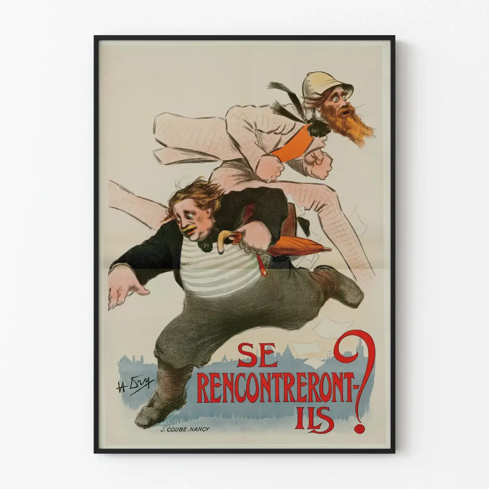 Vintagejuliste Se Rencontreront-ils ? ainutlaatuiseen seinäkoristukseen