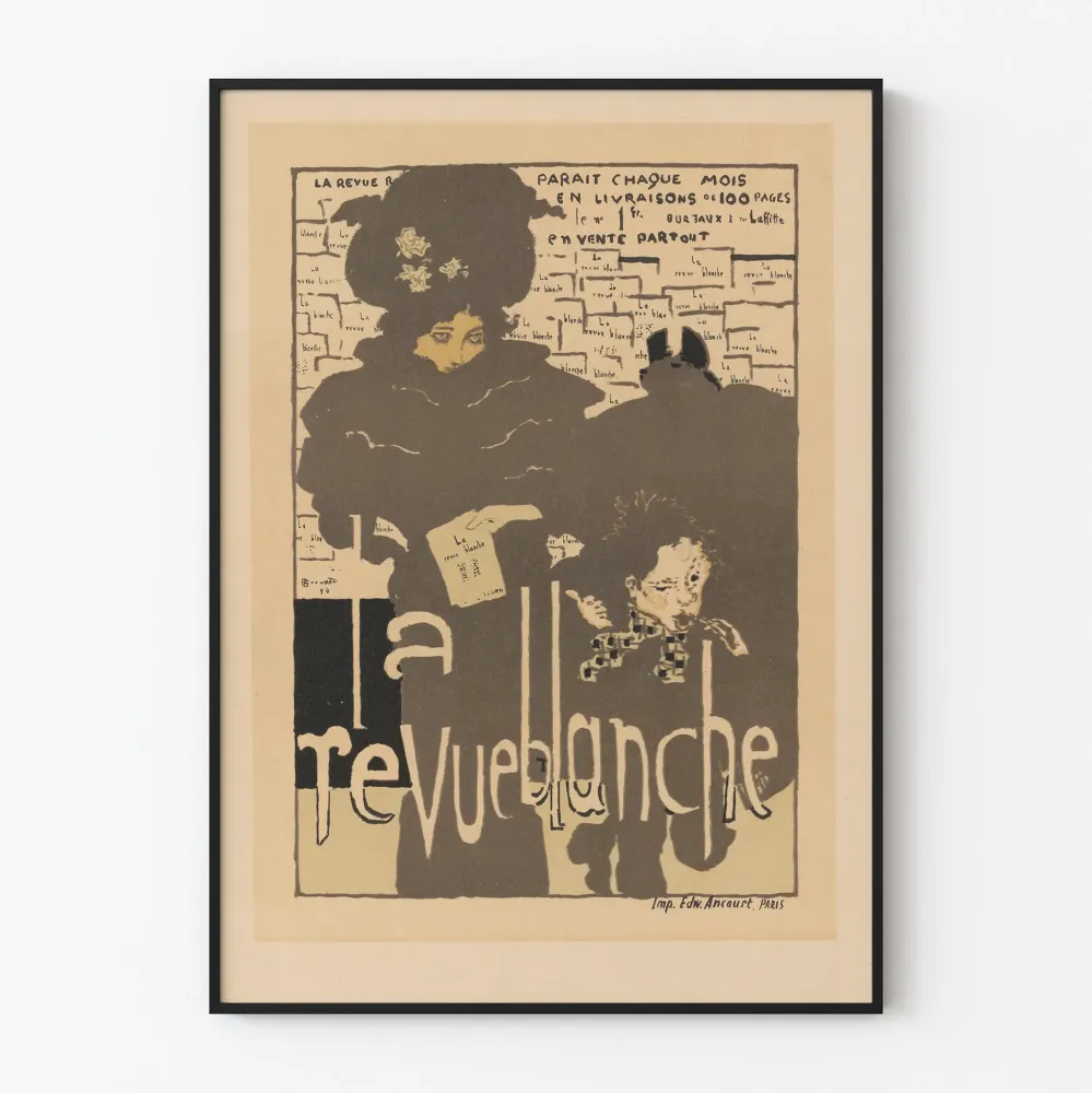 Vintagejuliste La Revue Blanche, taiteellinen Pariisin kuvaelma