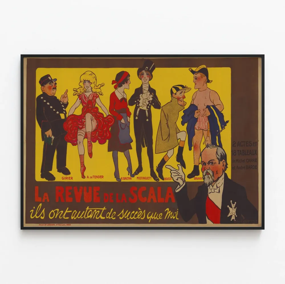 Vintagejuliste La Revue de la Scala seinäkoriste