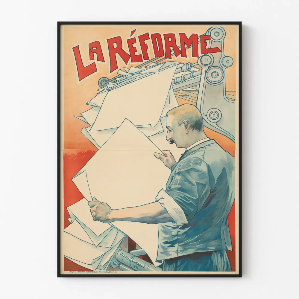 Vintagejuliste La Réforme - Teollinen seinäkoristelu