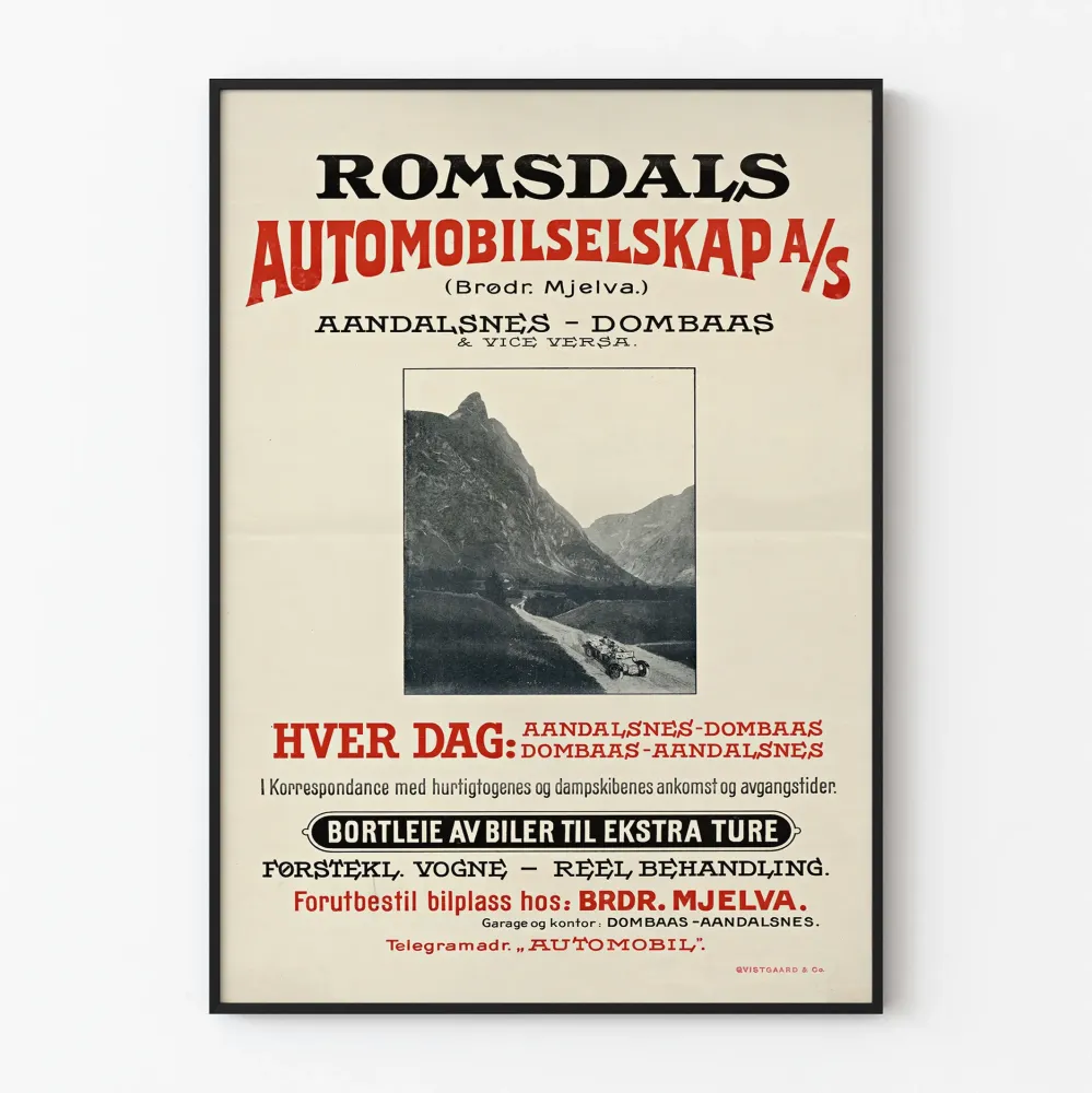 Vintagejuliste Romsdals Automobilselskap /S