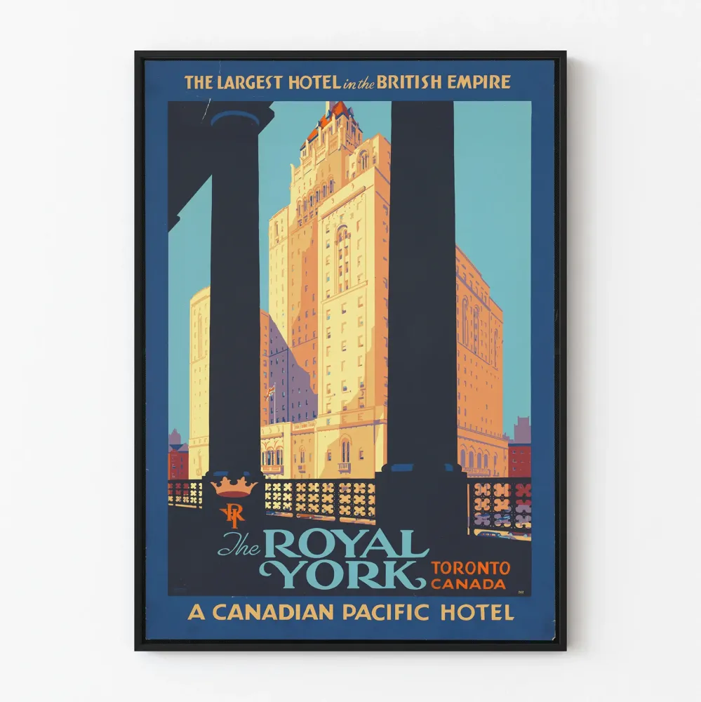Vintagejuliste Royal York Toronto, ikoninen art deco -tyylinen hotelli
