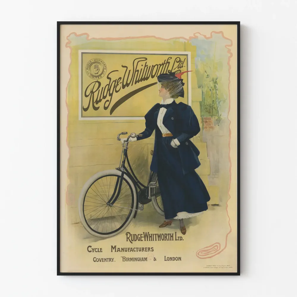 Vintagejuliste Rudge-Whitworth Ltd. - Sisustustarra polkkinvalmistajille