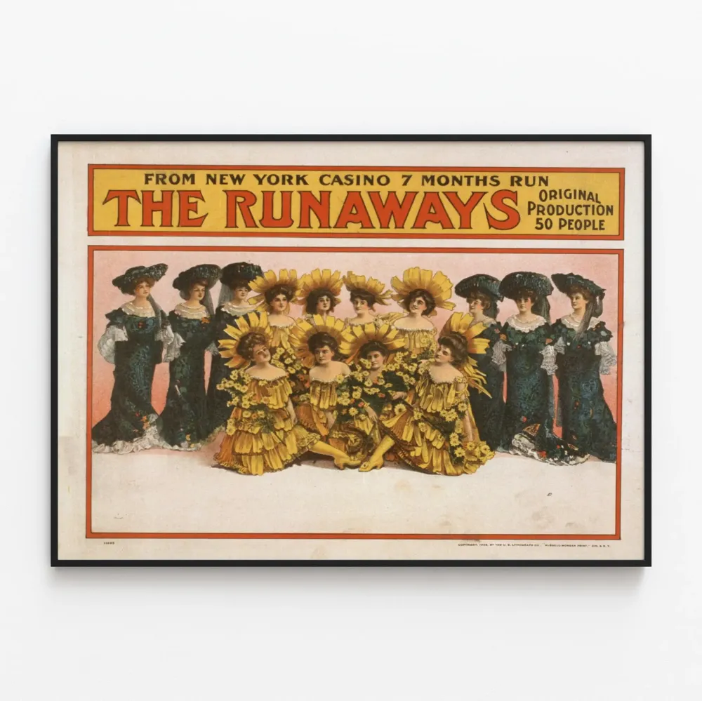 Vintagejuliste Runaways – Taiteellinen retroseinäkäsitys