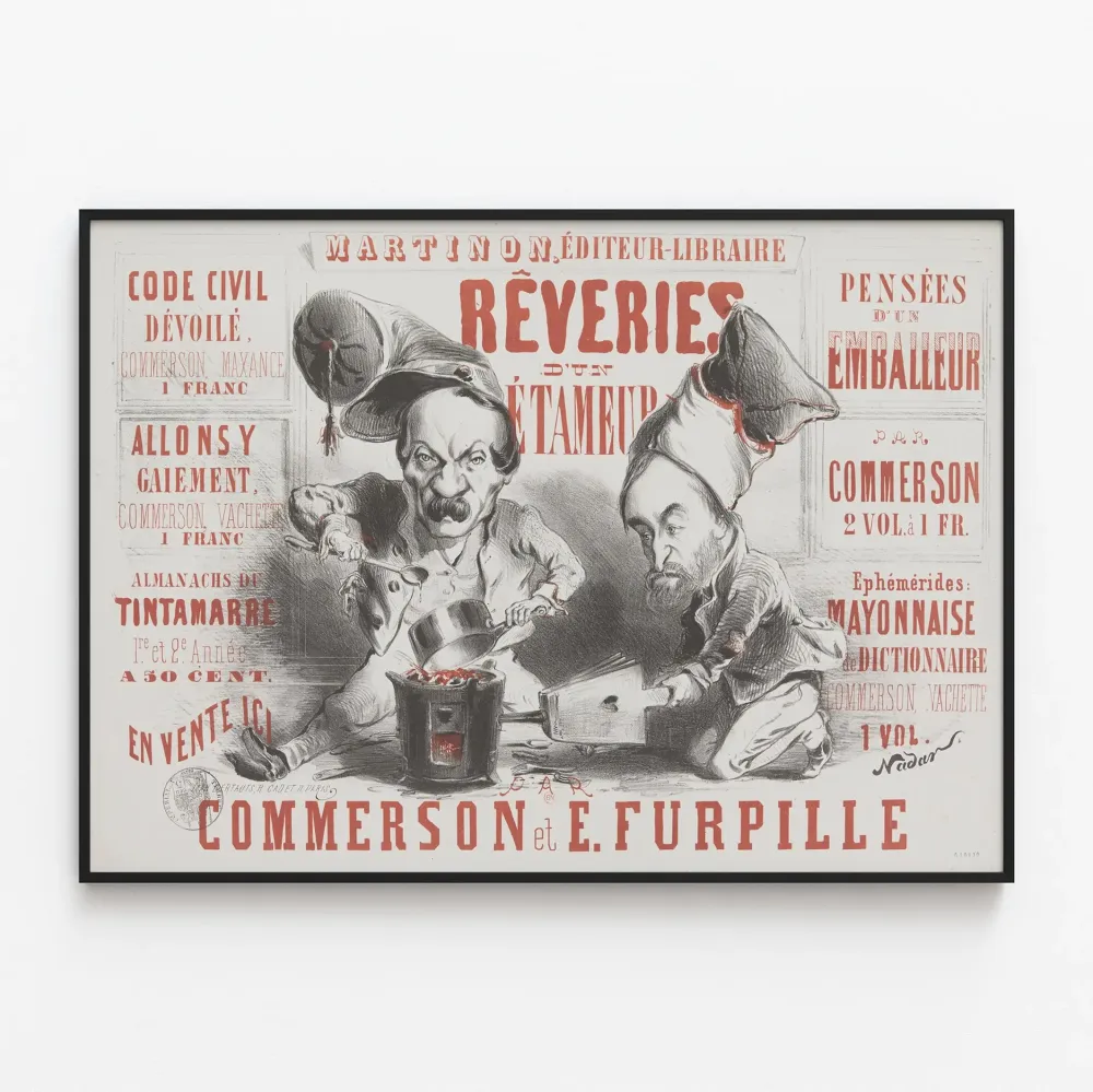 Vintagejuliste "Réveries d'un étameur" teokselta Commerson ja Furpille