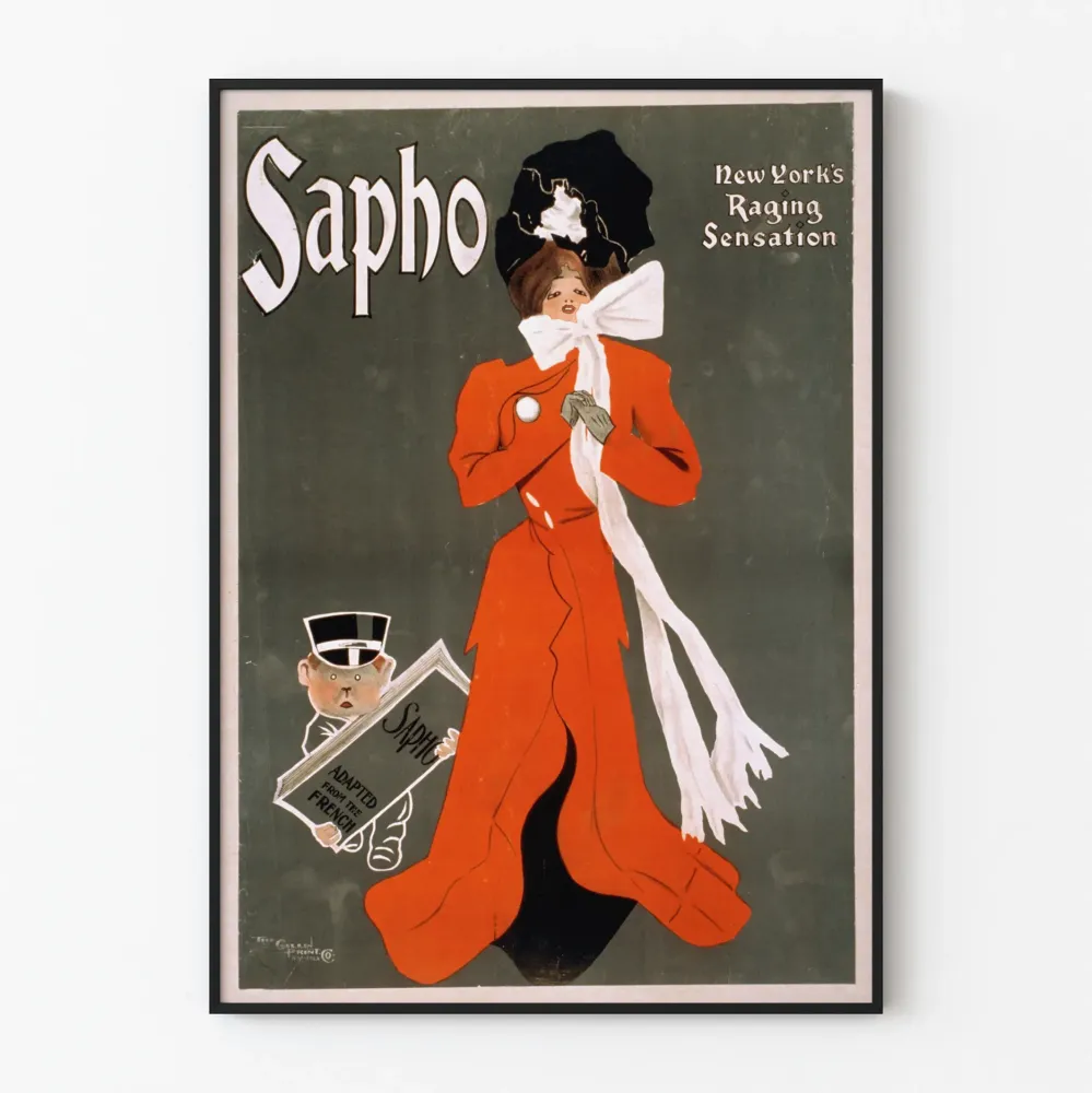 Vintagejuliste Sapho New Yorkin raivostunut tunne - Retroseinän koriste