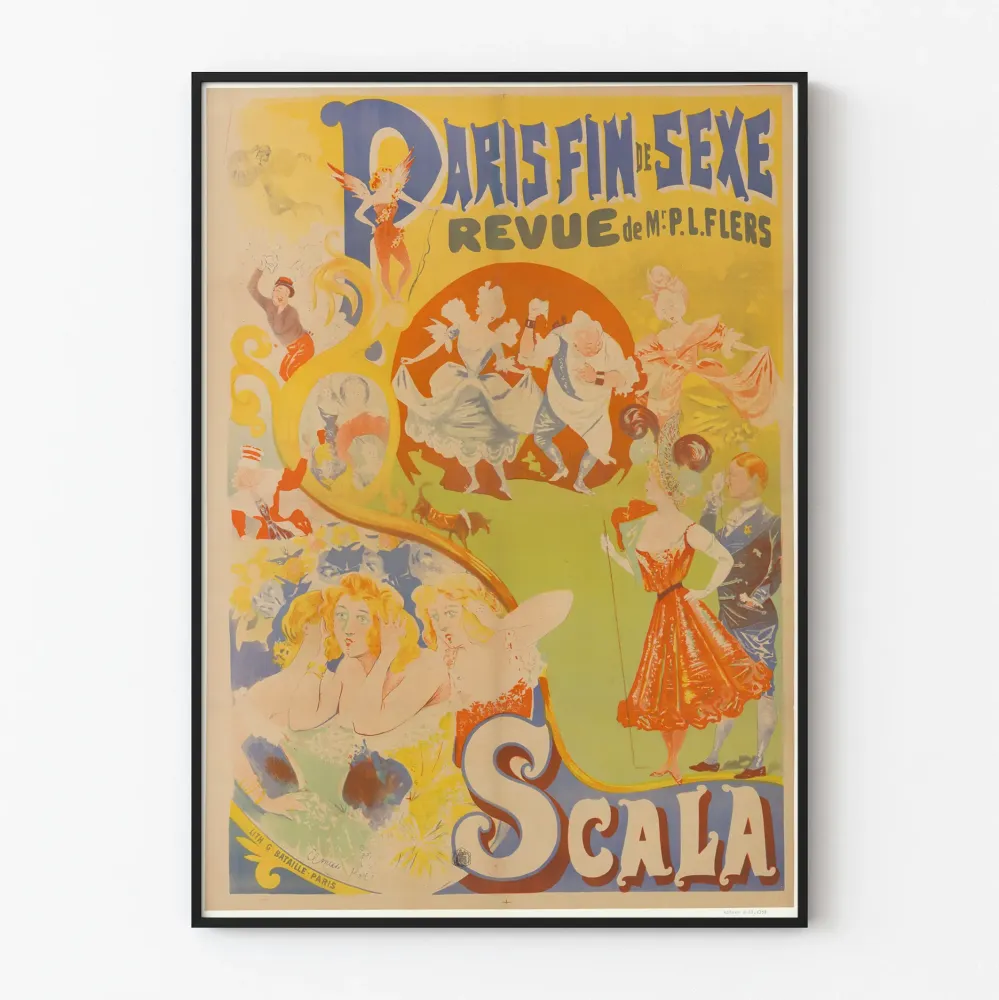 Vintagejuliste Scala Paris Fin de Sexe -näytös Mr P.L. Flers