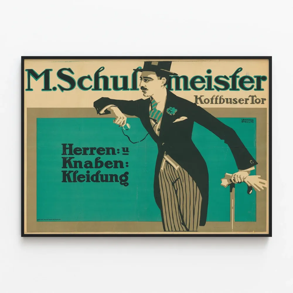Vintagejuliste M. Schulmeister miesten ja poikien muoti
