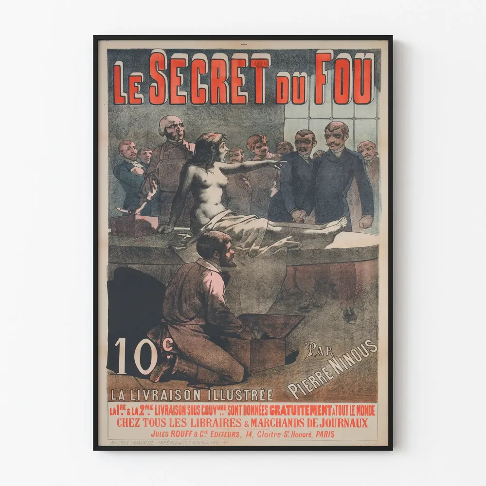 Vintagejuliste Le Secret du Fou - Taiteellinen seinäkoristelu