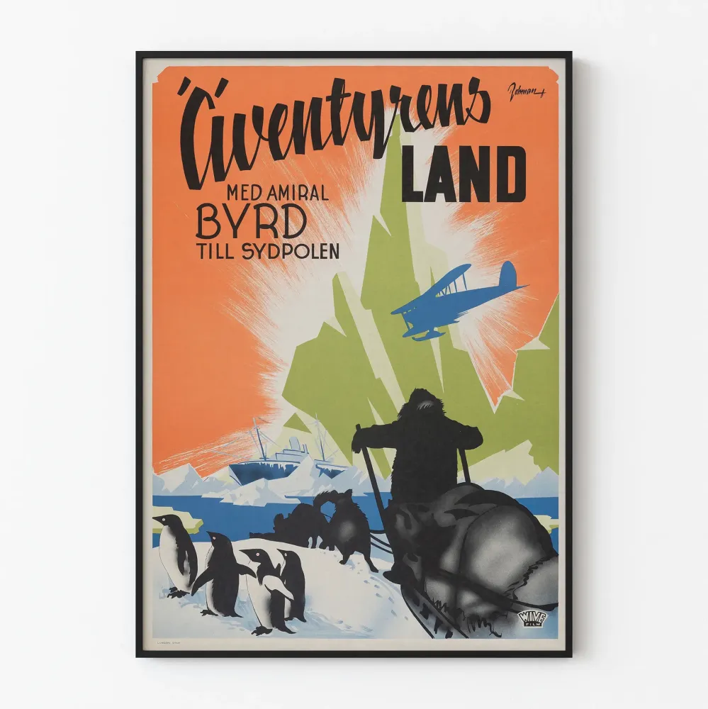 Vintagejuliste Seikkailu Byrd-merenmeren maaperällä Etelänavalla