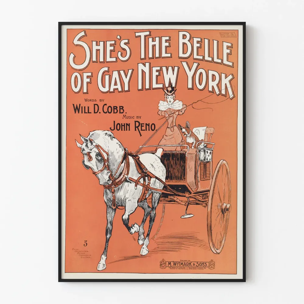 Vintagejuliste She’s Belle Gay New York - Retroseinustakoristelu