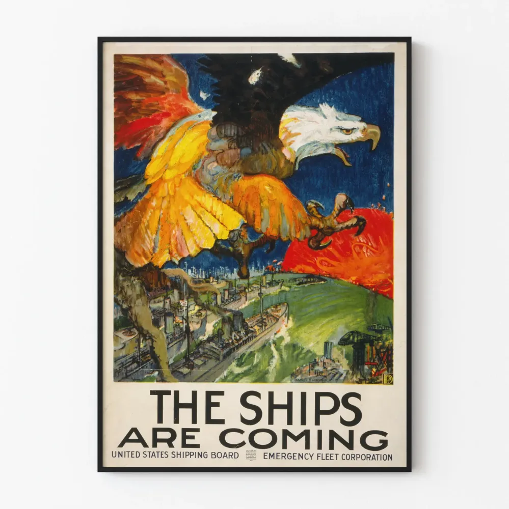 Vintagejuliste Ships Are Coming - Merellinen seinäkoristelu