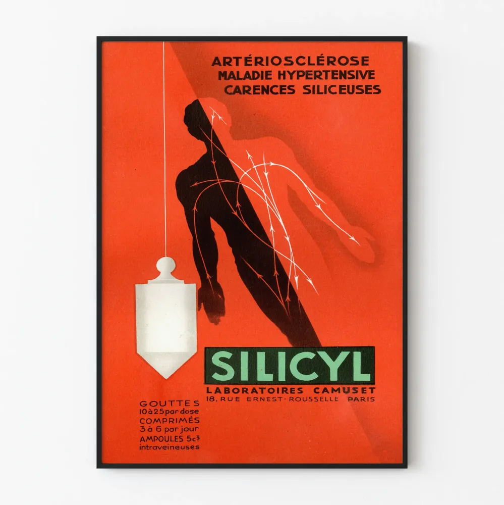 Vintagejuliste Silicyl - Lääketieteellinen ja graafinen seinäkoristelu