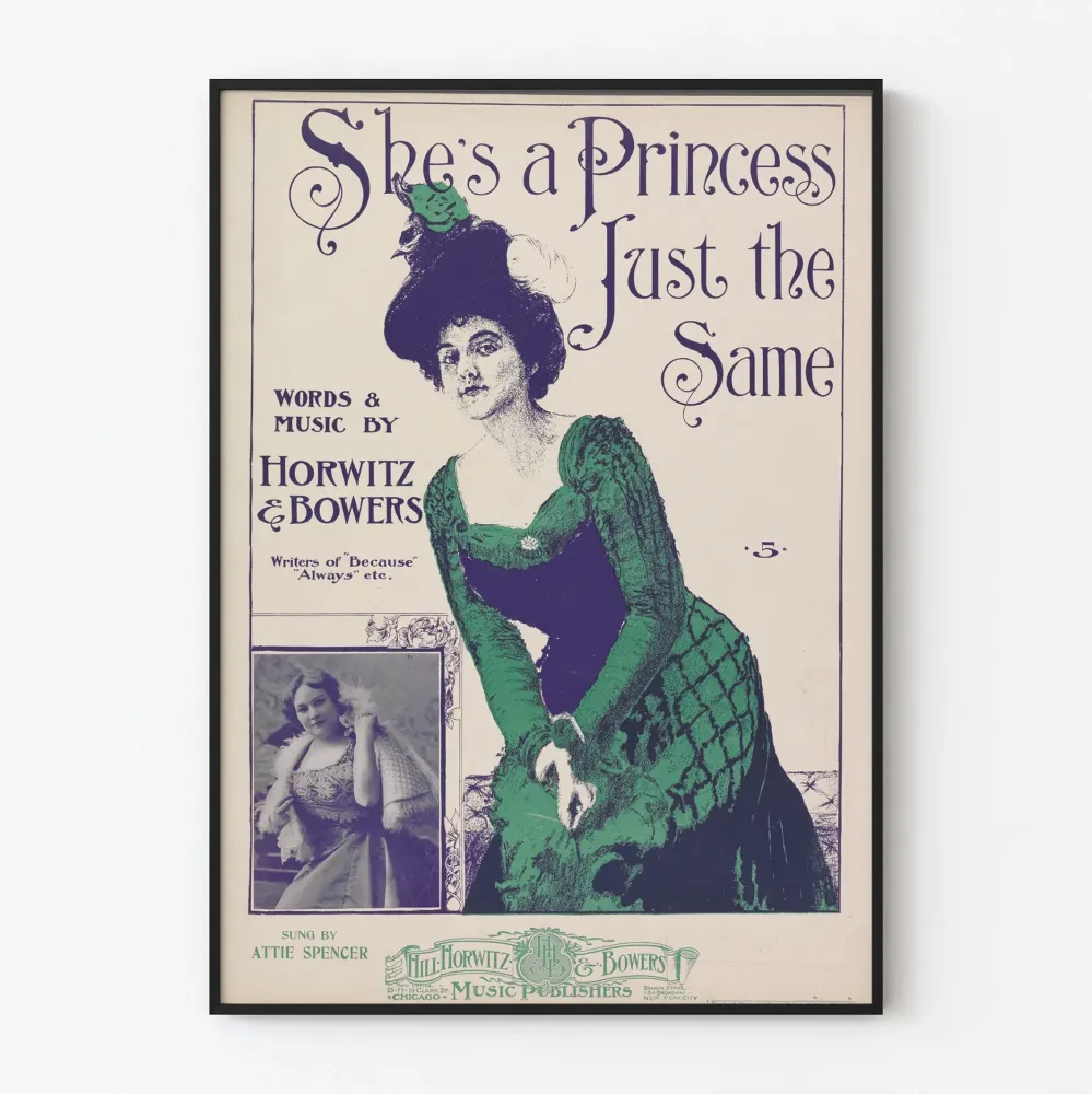 Vintagejuliste Hän on silti prinsessa - Tyylikäs seinäkoristelu
