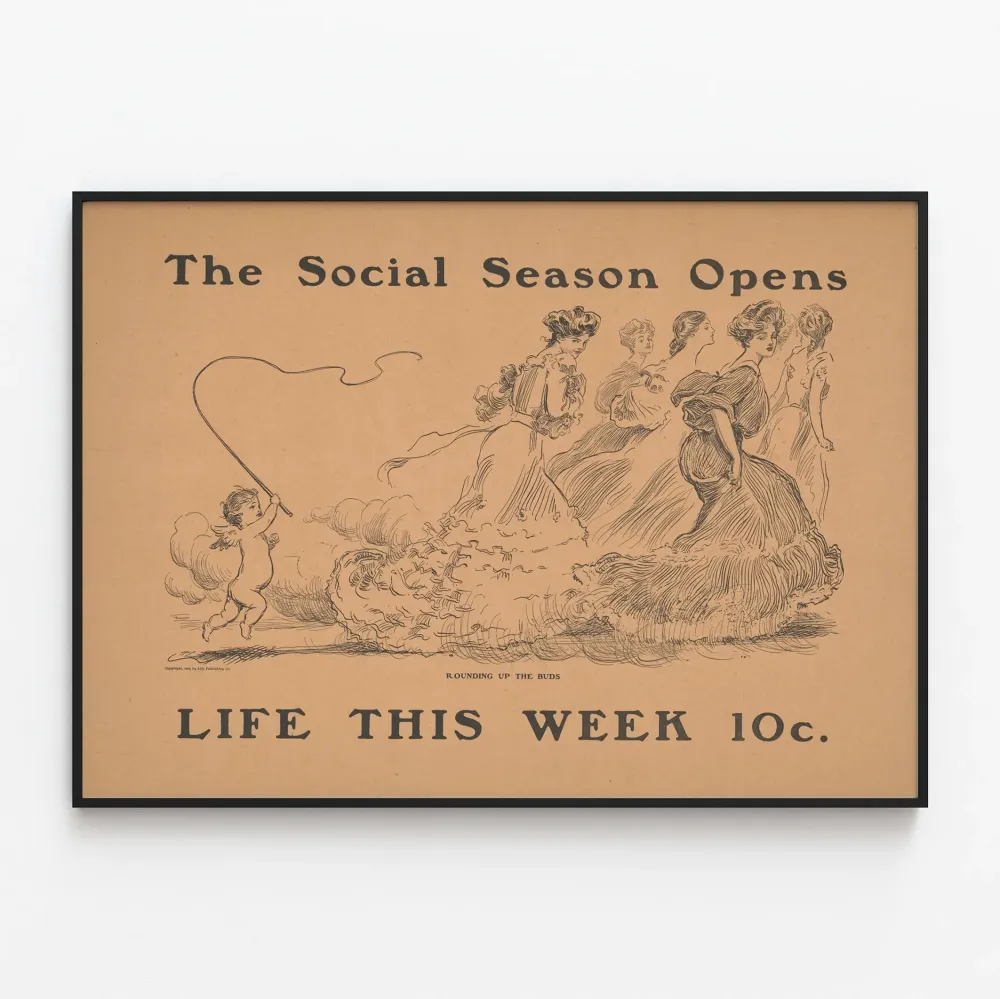 Vintagejuliste Social Season Opens - Tyylikäs seinäkoristelu