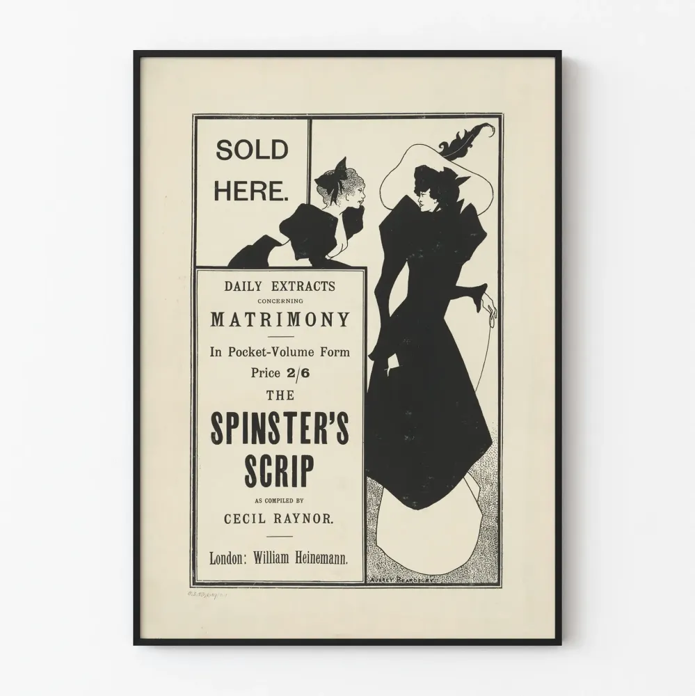 Vintagejuliste Spinster's Scrip - Tyylikäs seinäkoristelu