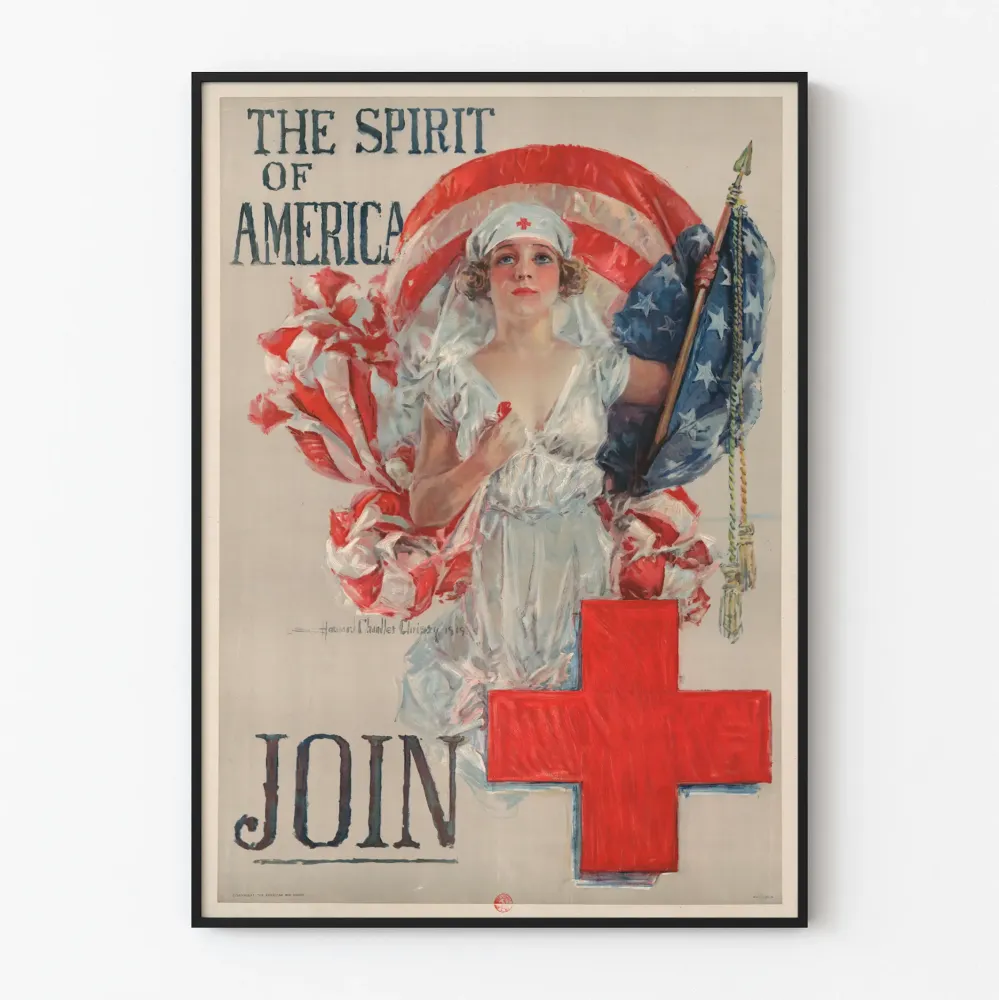 Vintagejuliste Spirit America Croix-Rouge US