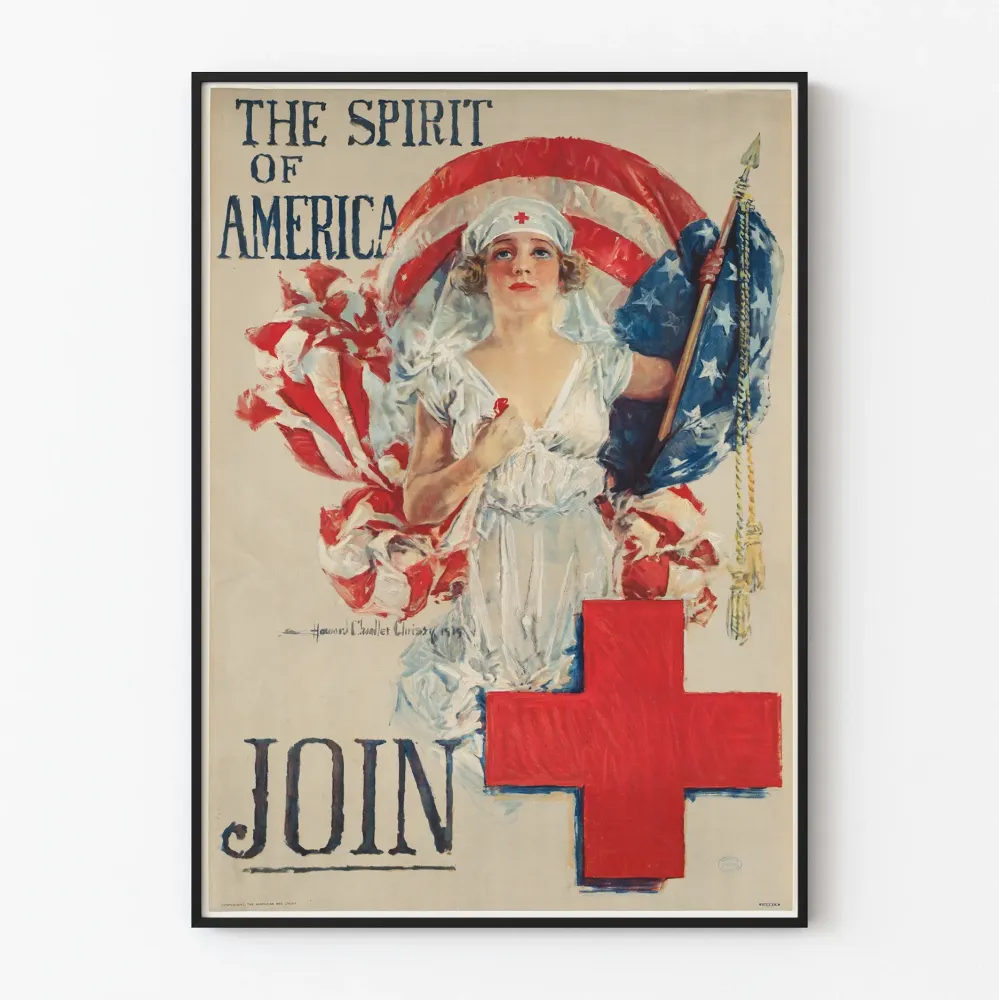 Vintagejuliste Spirit America - Juliste Amerikan Punainen Risti