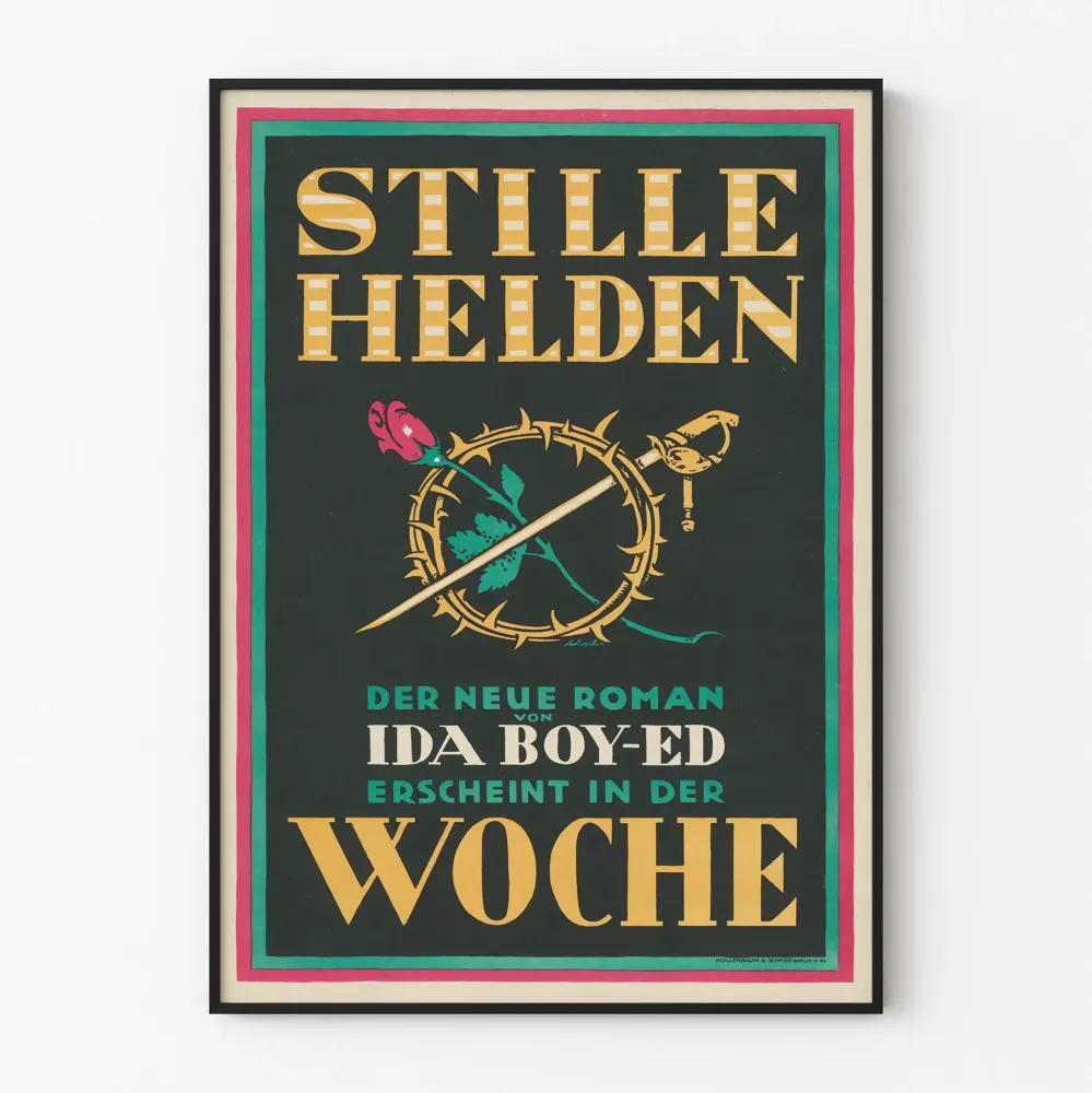 Vintagejuliste Stille Helden - Juliste seinäkoriste kirja Ida Boy-Ed