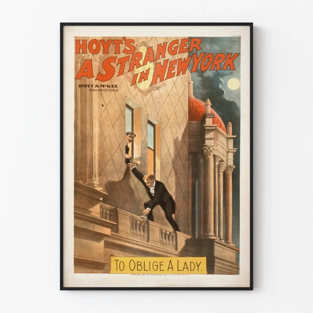 Vintagejuliste Stranger New York - Taiteellinen seinämaalaus