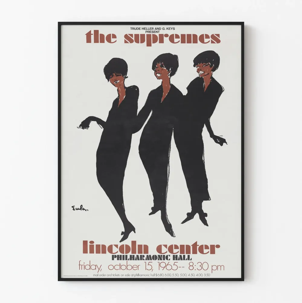 Vintagejuliste Supremes Lincoln Centerissä 1965
