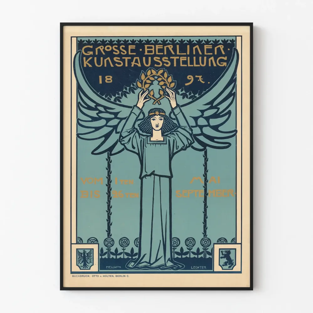 Vintagejuliste Suuri Berliinin Taidenäyttely 1897 - Taiteellinen Seinän koristelu