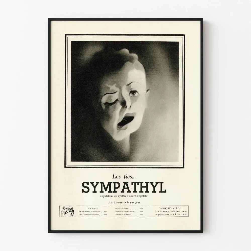Vintagejuliste Sympathyl - Vanha mainos nykäyksistä vastaan