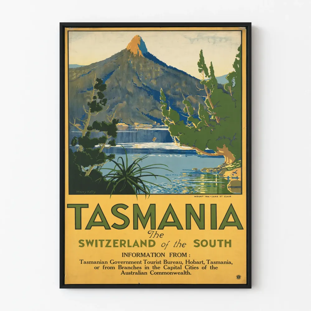 Vintagejuliste Tasmaniasta - Etelämantereen Sveitsi