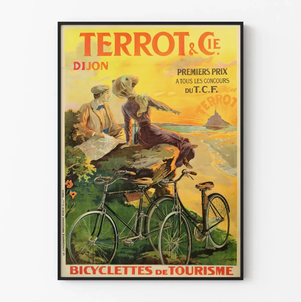 Vintagejuliste Terrot & Cie Dijon - Retkipyörä