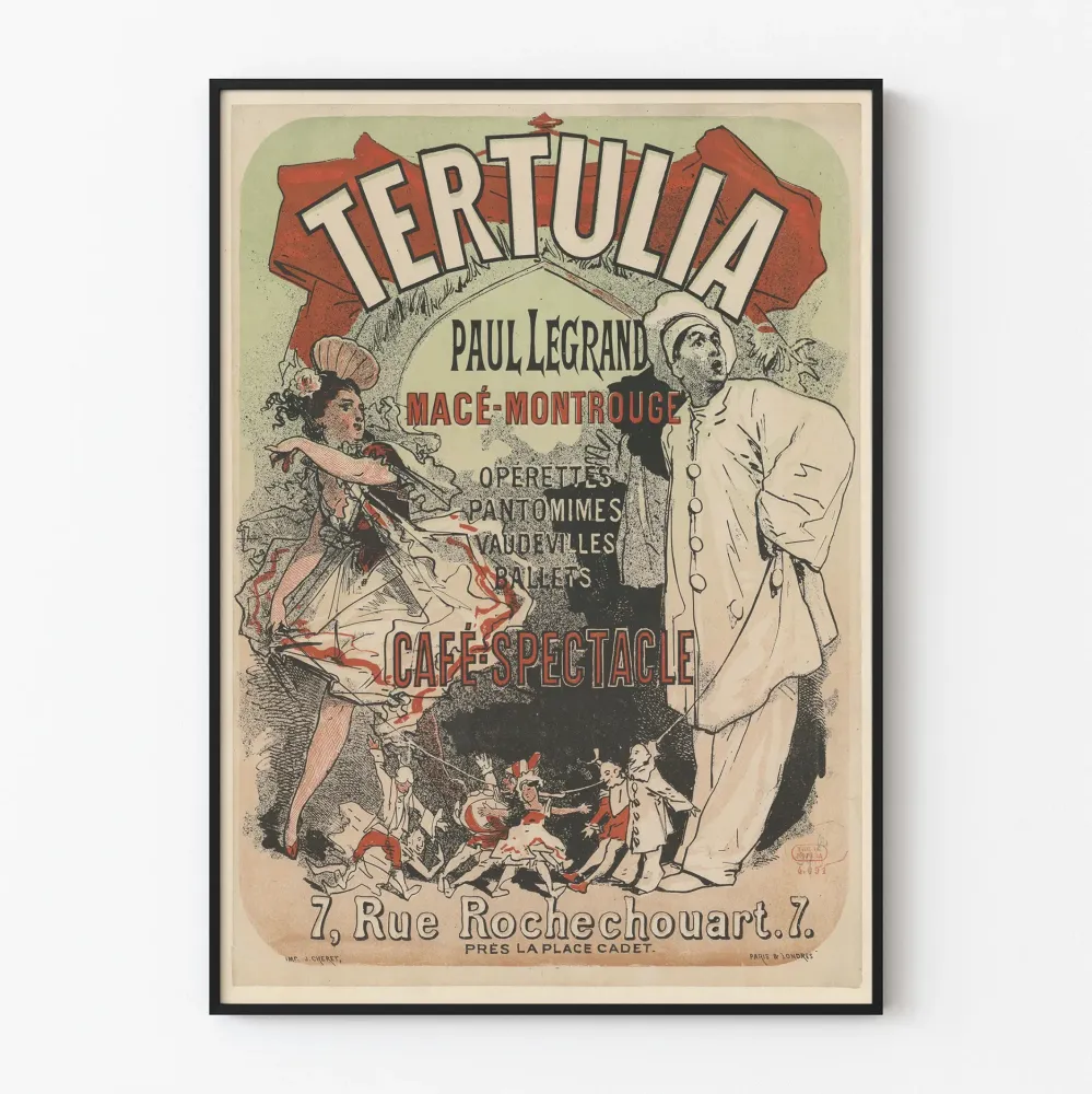 Vintagejuliste Tertulia Café-Spektakl Rue Rochechouart