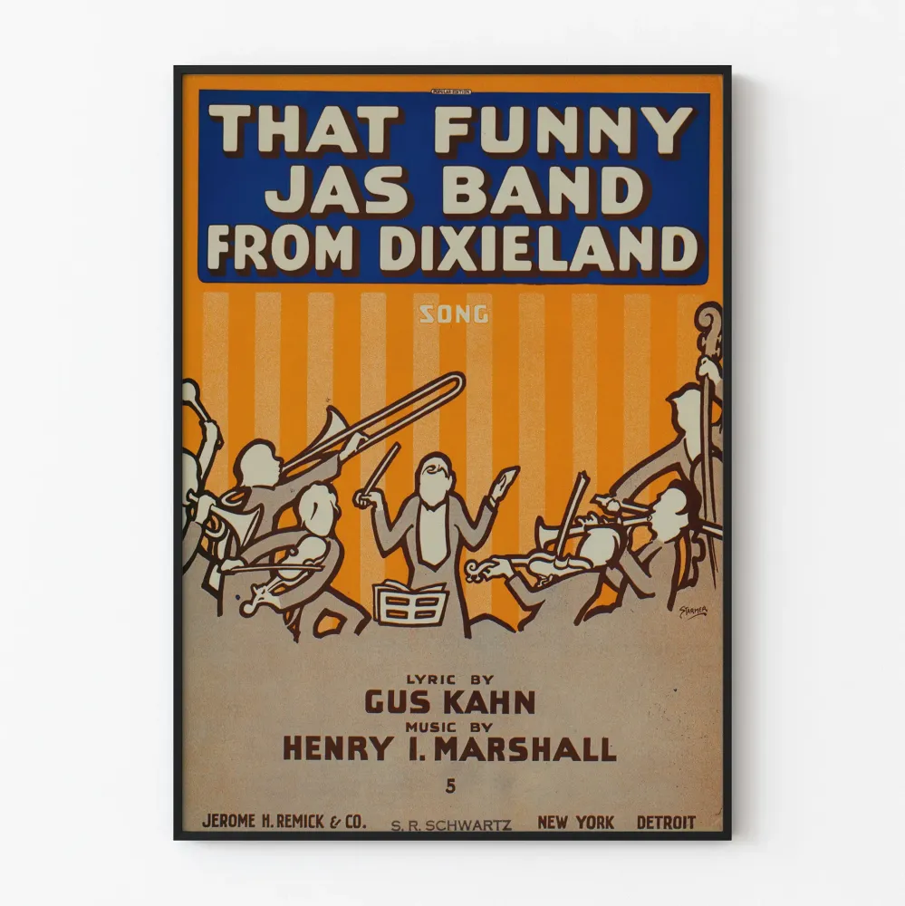 Vintagejuliste That Funny Jas Band from Dixieland