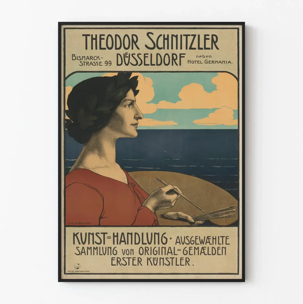 Vintagejuliste Theodor Schnitzler Düsseldorf - Taideellinen seinäkoristejuliste