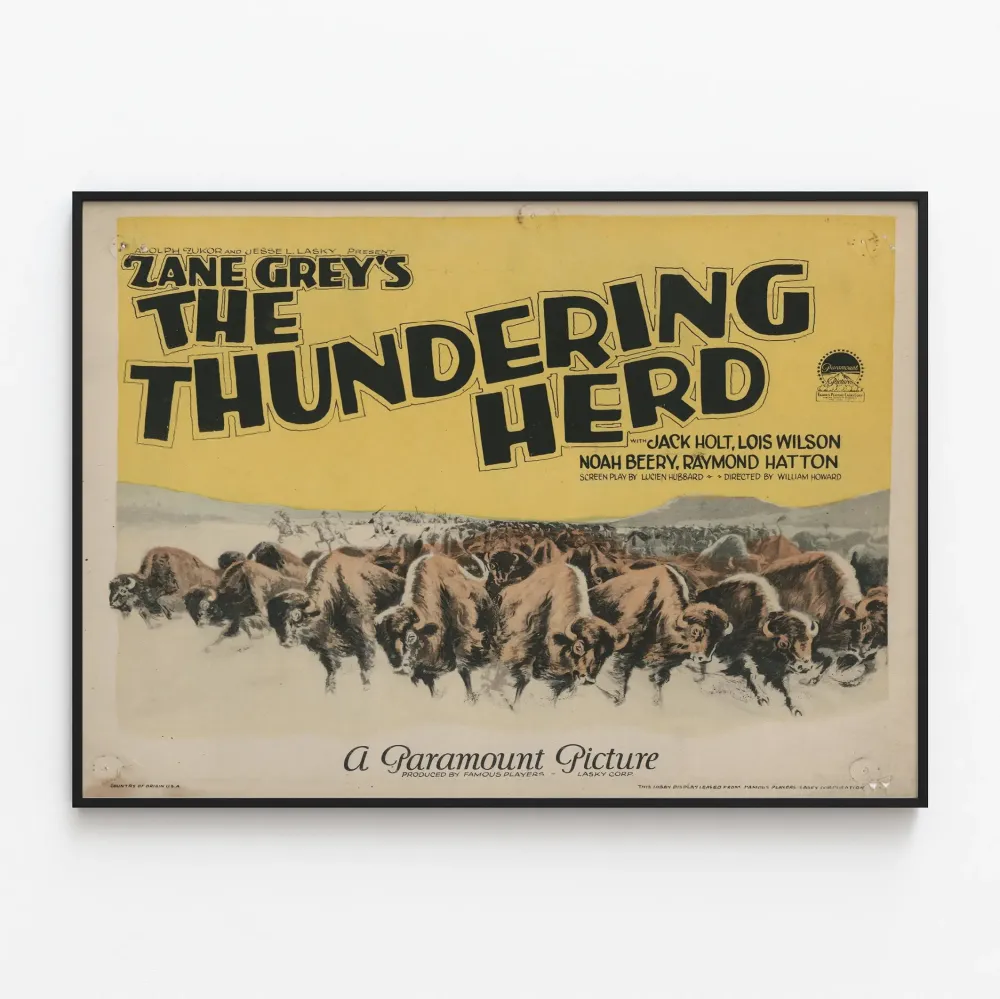 Vintagejuliste Thundering Herd - Lännen seinäkoristelu
